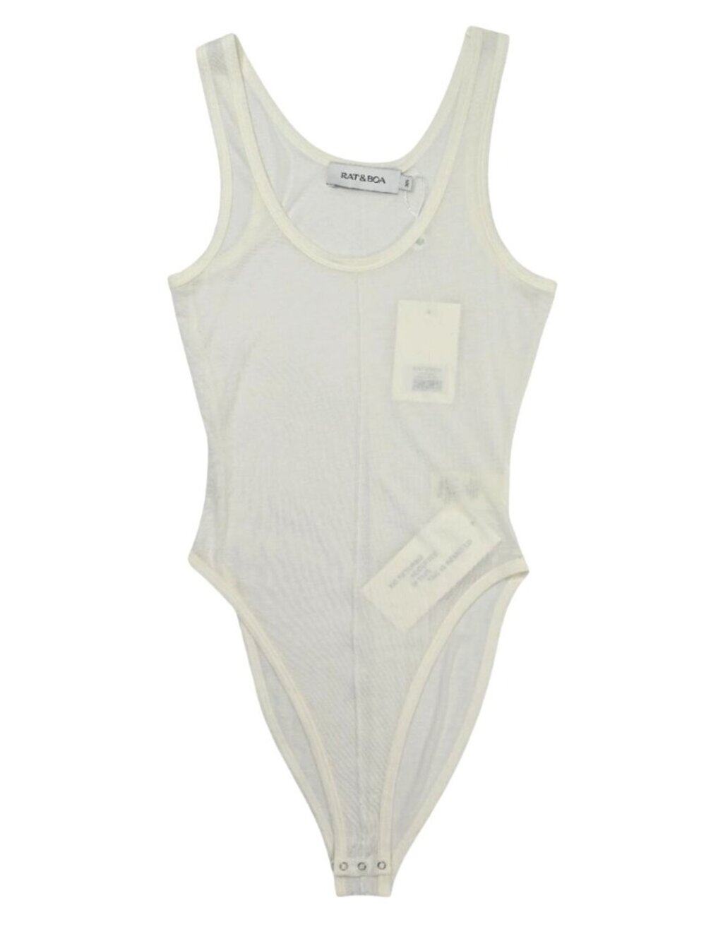 Rat & Boa Cream Sheer Scoop Neck Bodysuit